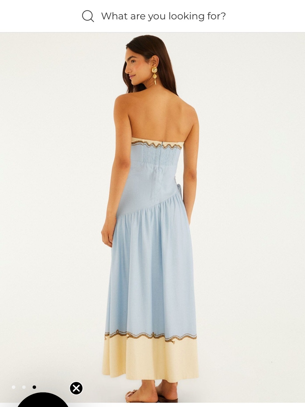 FARM Rio  Souvenir Strapless Side Ties Maxi Dress Blue NWT - Picture 3 of 3